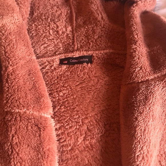 Last one! Rose Sherpa teddy hooded Jacket - Picture 3 of 5